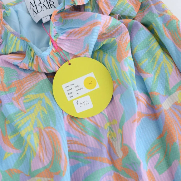 Alden Adair St Barths Lilah Tropical Floral Pink Teal Maxi Dress S NTW - Picture 13 of 14